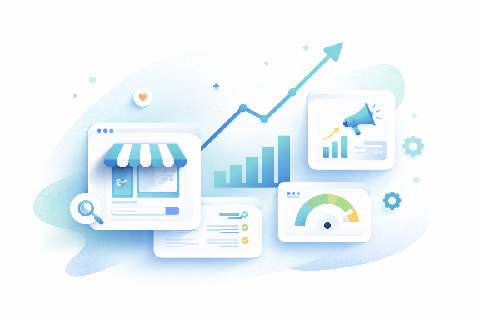 Abstract growth illustration showing upward momentum