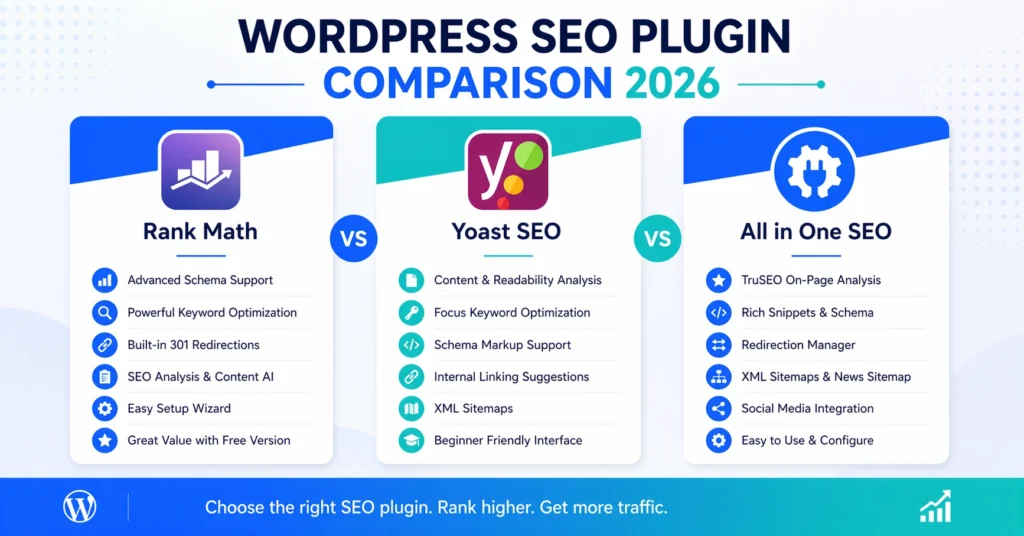 Rank Math vs Yoast vs All in One SEO: The Ultimate WordPress SEO Plugin Showdown