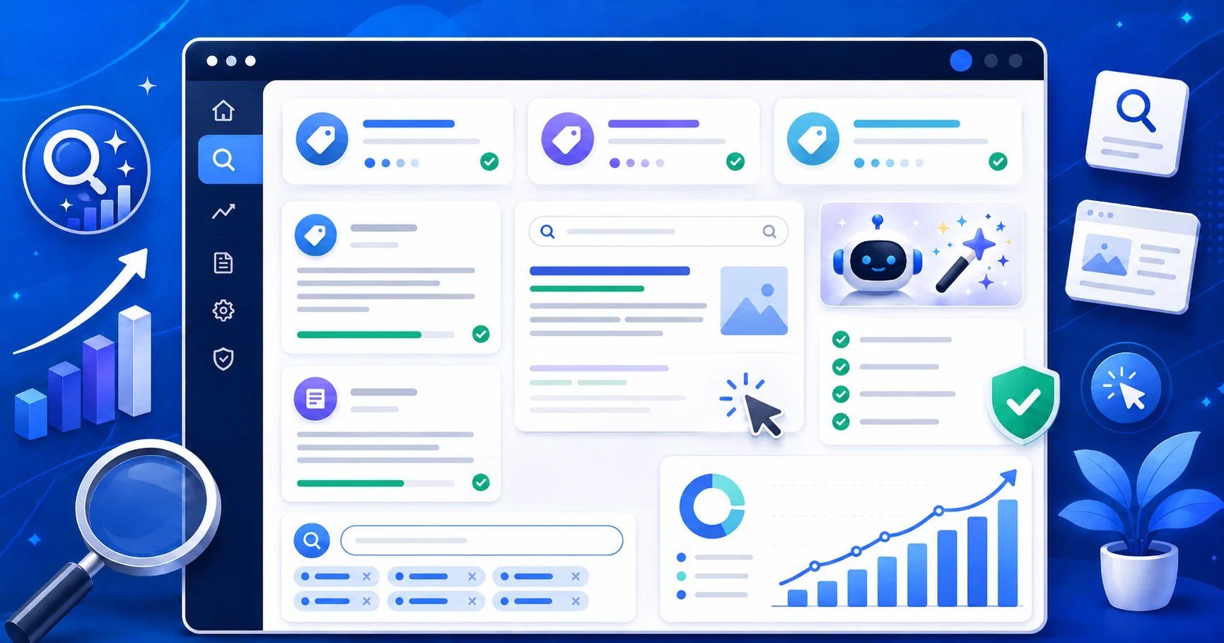 Free meta tag generator dashboard creating SEO titles meta descriptions and search snippet previews