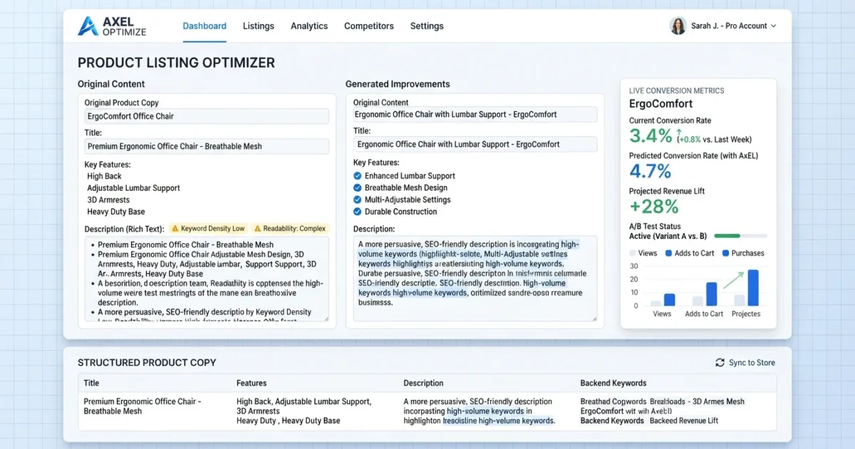 Product listing optimizer