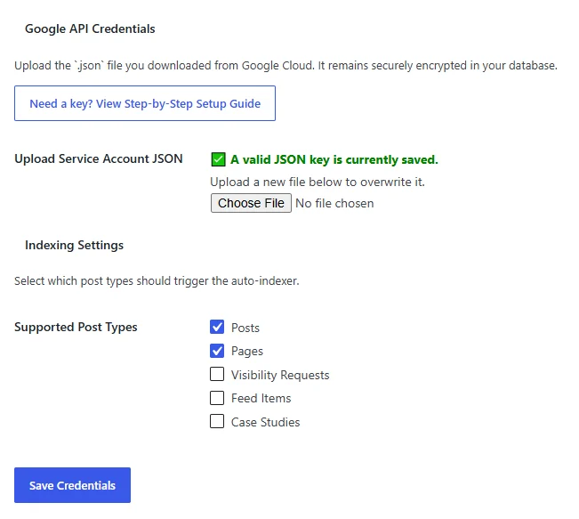 XealBrax WP Auto Indexer Settings Dashboard